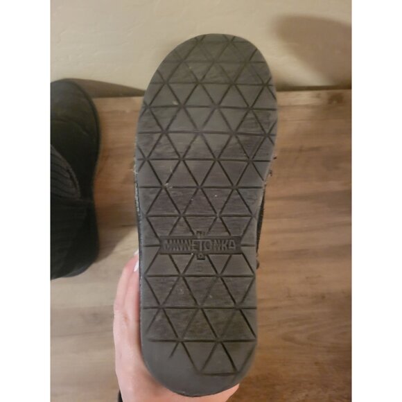 Minnetonka Boots 86520 Womens Size 8 Black Knitted Suede Sherpa Lined Comfy - Picture 7 of 9